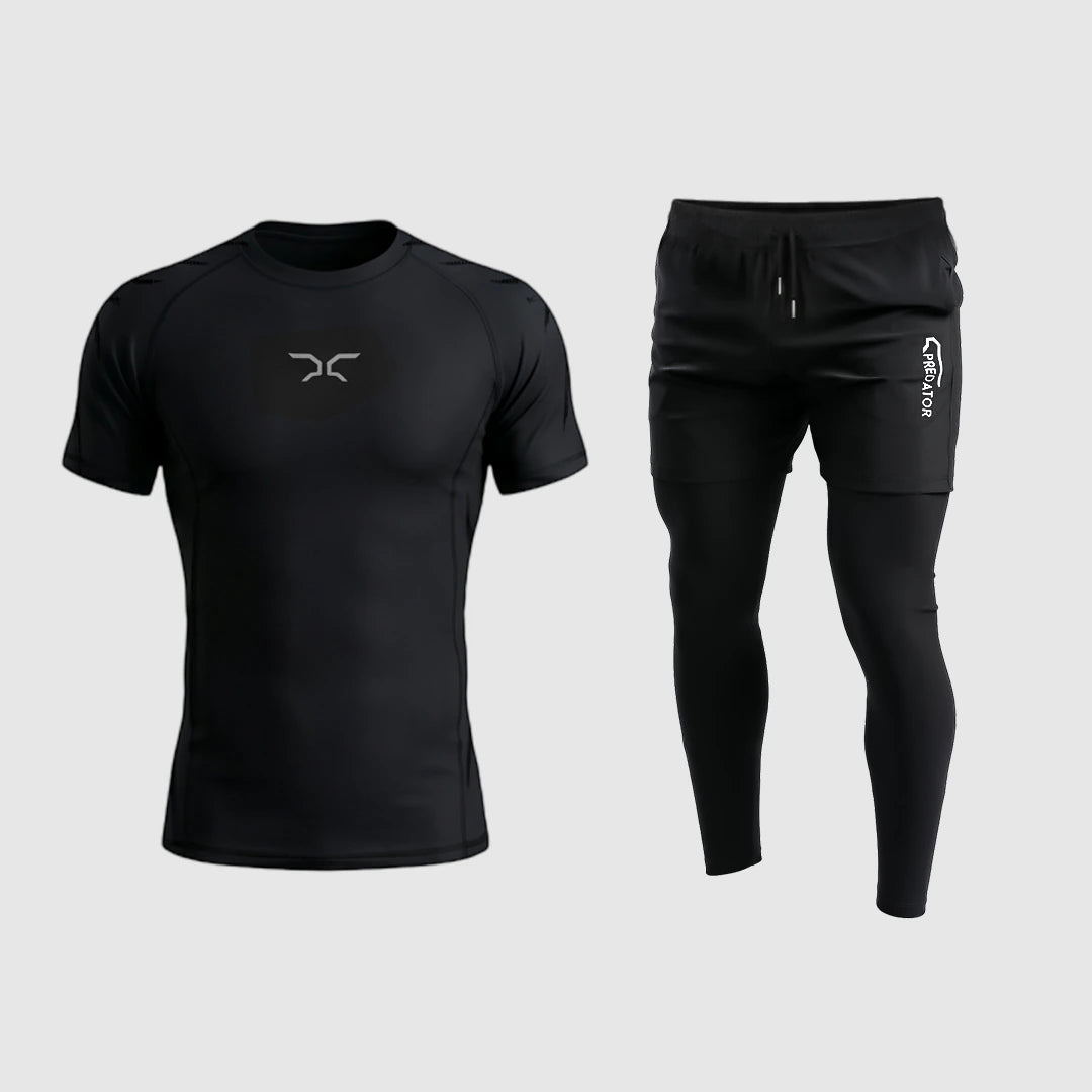 Gym Bro Starter Pack V2: Technical Compression T-Shirt + Fusion Shorts + Legging