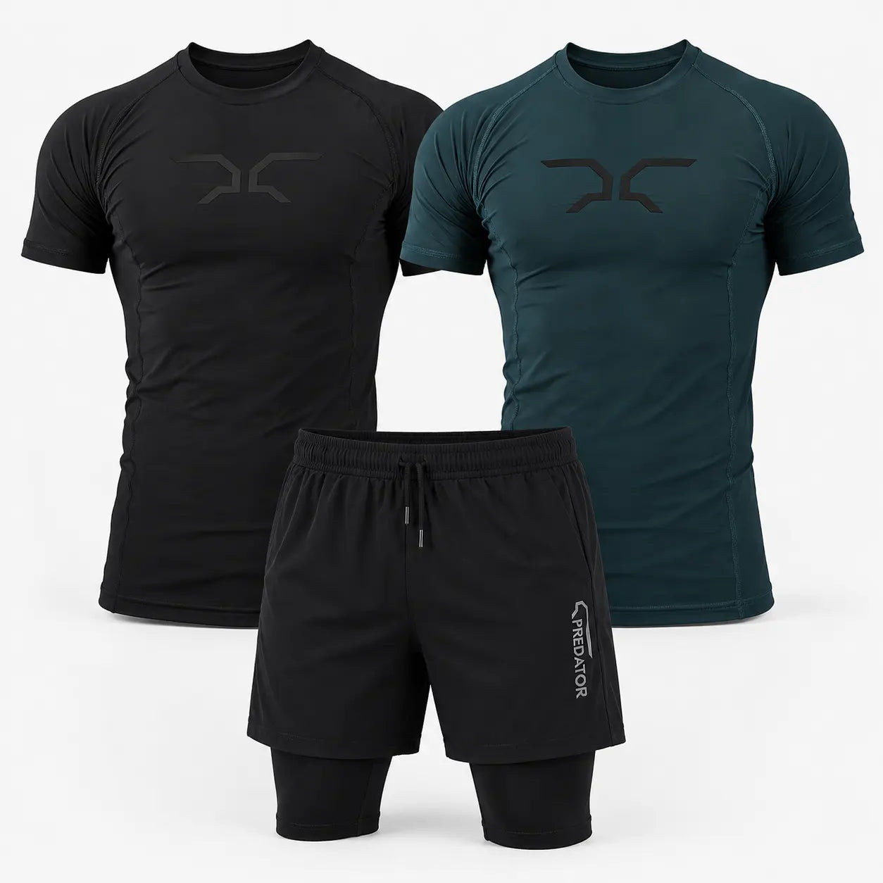 Gym Rotation Combo: 2 Compression T-Shirts + Shorts